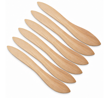Beech Wood Butter Knives Set of 6, 18 cm | Wooden World