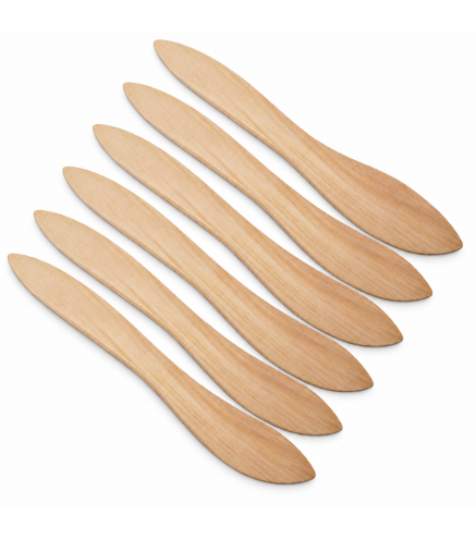 Beech Wood Butter Knives Set of 6, 18 cm | Wooden World