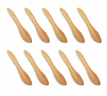 Set of 10 Wooden Butter Knives 18 cm | Wooden World