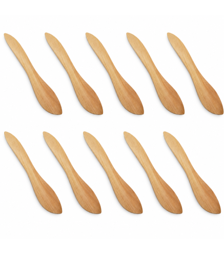 Set of 10 Wooden Butter Knives 18 cm | Wooden World