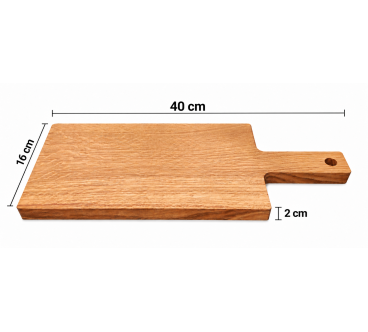 Wooden World Oak Chopping and Serving Board with Handle 40 x 16 x 2 cm