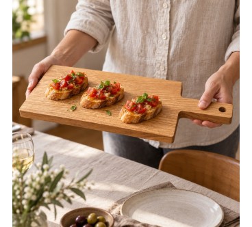 Large Oak Chopping & Serving Board with Handle 48 x 20 cm