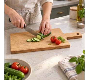 Large Oak Chopping & Serving Board with Handle 48 x 20 cm
