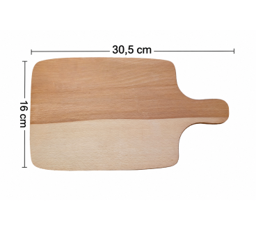 Wooden World – Small Oiled Beech Chopping & Serving Board with Handle, 30.5 x 16 cm