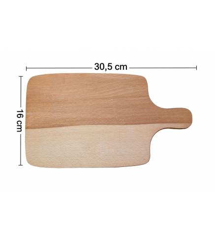 Wooden World – Small Oiled Beech Chopping & Serving Board with Handle, 30.5 x 16 cm