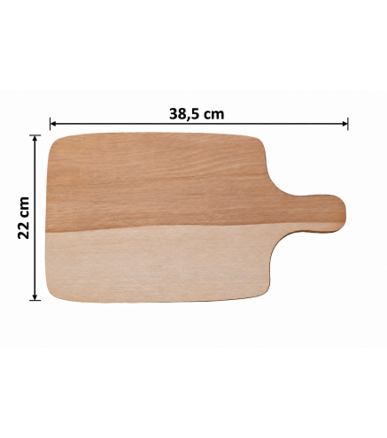Wooden World Oiled Beech Chopping & Serving Board with Handle 38.5 x 22 cm