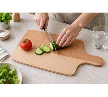 Oiled Beech Board with Handle 38.5 x 22 cm | Wooden World