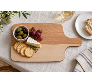 Oiled Beech Board with Handle 38.5 x 22 cm | Wooden World