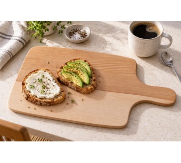 Oiled Beech Board with Handle 38.5 x 22 cm | Wooden World