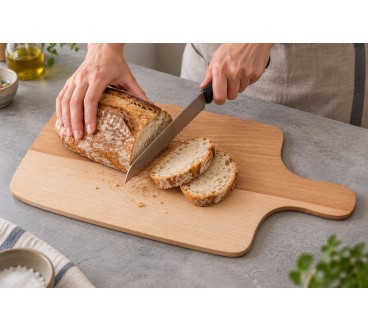 Oiled Beech Board with Handle 38.5 x 22 cm | Wooden World