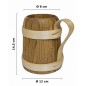 Wooden World – Oak Beer Tankard with Handle, Oiled Wooden Mug, Tapered Shape, 14.5 cm
