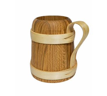Oak Wooden Beer Tankard with Handle | Wooden World