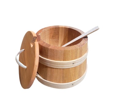 Oiled Beechwood Sugar Bowl with Lid & Spoon – 12 × 10.5 cm