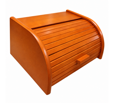 Small Wooden Bread Box – Beech Wood Orange Finish
