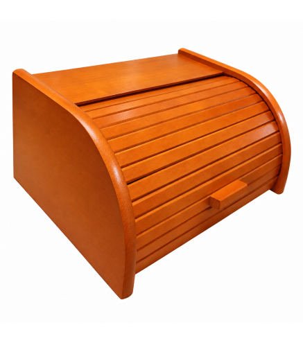 Small Wooden Bread Box – Beech Wood Orange Finish