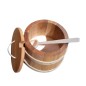 Wooden Sugar Bowl with Lid and Spoon – Oiled Beechwood Container