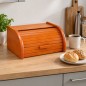 Small Orange Beech Wood Bread Box with Roll-Top Lid – Compact Wooden Kitchen Bread Bin 30x26x16 cm Small Orange Beech Wood Bread Box with Roll-Top Lid – Compact Wooden Kitchen Bread Bin 30x26x16 cm