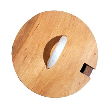 Oiled Beechwood Sugar Bowl with Lid & Spoon – 12 × 10.5 cm