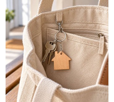 House Shaped Wooden Keyrings 1-100 | Wooden World