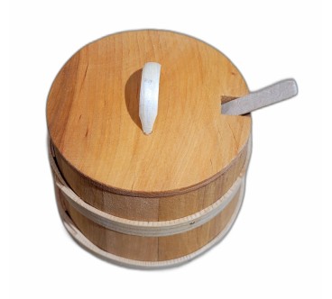 Oiled Beechwood Sugar Bowl with Lid & Spoon – 12 × 10.5 cm