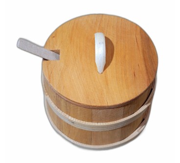 Oiled Beechwood Sugar Bowl with Lid & Spoon – 12 × 10.5 cm