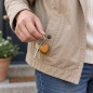Wooden World - Small Cherry Wood Heart Keyring with Metal Chain & Ring, Packs of 1, 5, 10, 50 or 100
