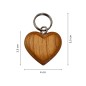 Wooden World - Small Cherry Wood Heart Keyring with Metal Chain & Ring, Packs of 1, 5, 10, 50 or 100