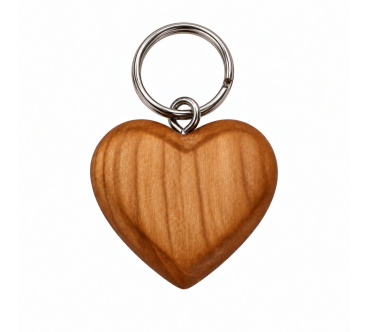 Small Cherry Wood Heart Keyring 1–100 Pack | Wooden World