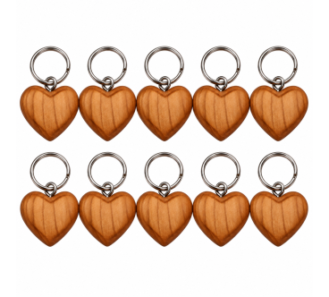 Small Cherry Wood Heart Keyring 1–100 Pack | Wooden World