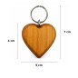 Wooden World - Large Cherry Wood Heart Keyring with Metal Ring - Packs of 1, 2, 5, 10, 50 or 100