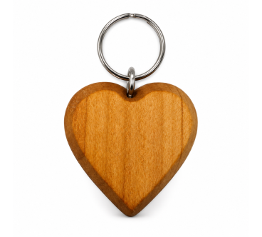 Large Cherry Wood Heart Keyring 1-100 | Wooden World