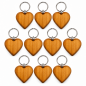 Wooden World - Large Cherry Wood Heart Keyring with Metal Ring - Packs of 1, 2, 5, 10, 50 or 100