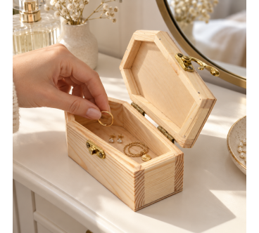 Mini Wooden Coffin 15cm | Pine Craft Box | Wooden World
