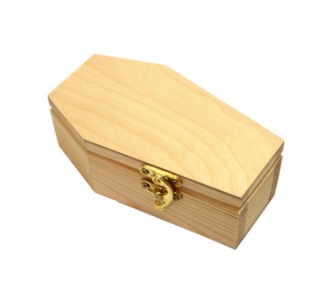 Mini Wooden Coffin 15cm | Pine Craft Box | Wooden World