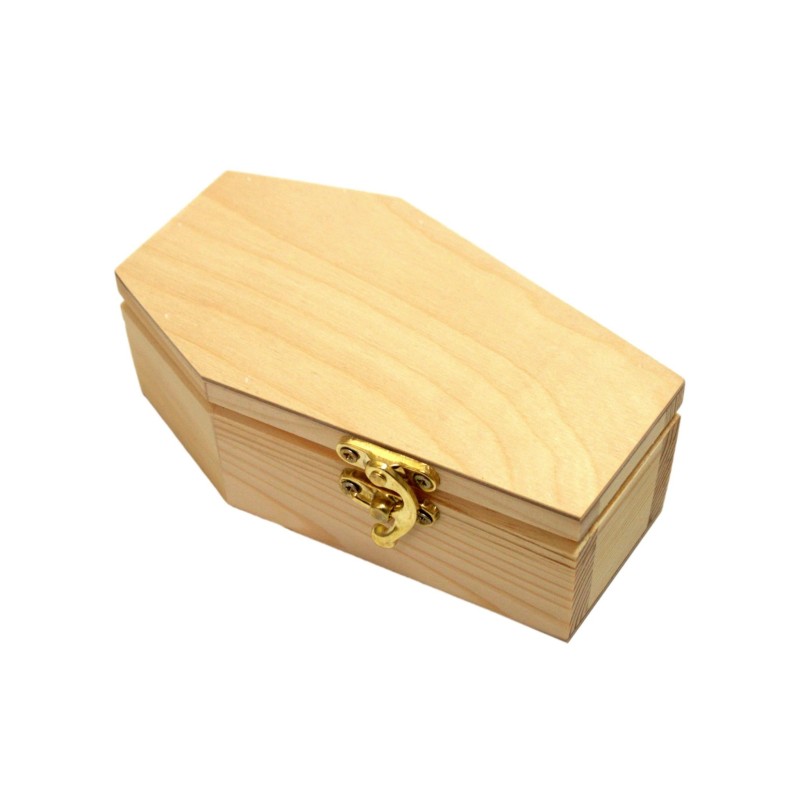 Wooden World - Mini Wooden Coffin 15cm, Unfinished Pine Halloween Decoration, Craft & Jewellery Box, Tiny Pet Coffin Wooden World - Mini Wooden Coffin 15cm, Unfinished Pine Halloween Decoration, Craft & Jewellery Box, Tiny Pet Coffin