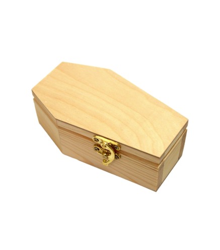 Mini Wooden Coffin 15cm | Pine Craft Box | Wooden World