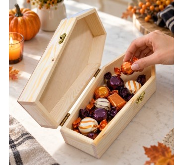 Small Wooden Coffin 30 cm | Halloween Box | Wooden World