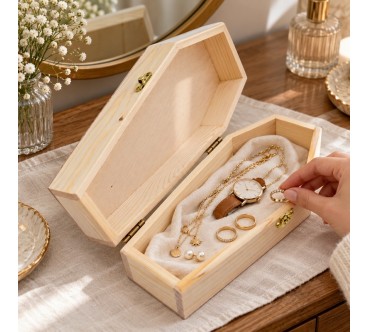 Small Wooden Coffin 30 cm | Halloween Box | Wooden World