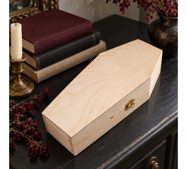 Small Wooden Coffin 30 cm | Halloween Box | Wooden World