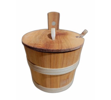 Wooden Sugar Bowl with Lid and Spoon – Beechwood Container