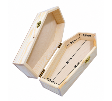 Small Wooden Coffin 30 cm | Halloween Box | Wooden World