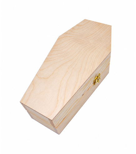 Small Wooden Coffin 30 cm | Halloween Box | Wooden World