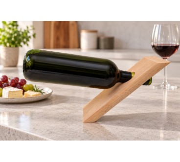 Beech Wood Balancing Wine Bottle Holder | Wooden World