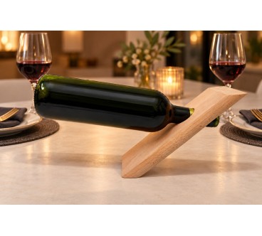 Beech Wood Balancing Wine Bottle Holder | Wooden World