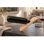 Wooden World - Modern Beech Wood Balancing Wine Bottle Holder, Unfinished Stand 22 cm
