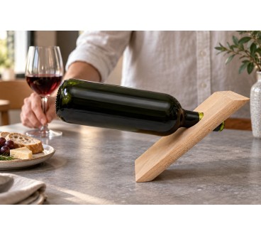 Beech Wood Balancing Wine Bottle Holder | Wooden World