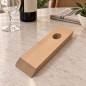 Wooden World - Modern Beech Wood Balancing Wine Bottle Holder, Unfinished Stand 22 cm