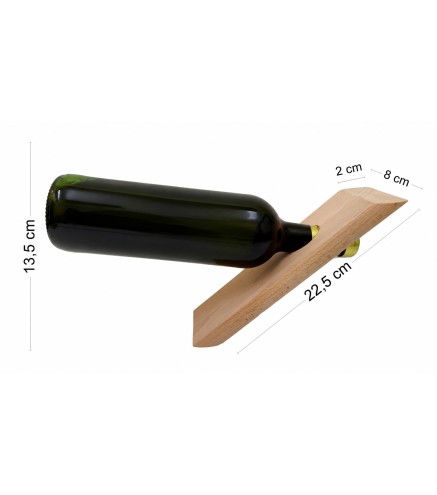 Wooden World - Modern Beech Wood Balancing Wine Bottle Holder, Unfinished Stand 22 cm