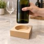 Wooden World - Traditional Square Beech Wood Wine Bottle Holder 11 x 11 x 4 cm, Unfinished