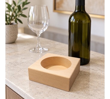 Square Beech Wood Wine Bottle Holder 11 cm | Wooden World